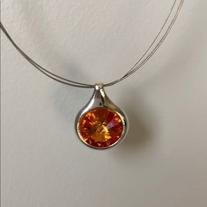🧡🧡 Necklace with an orange stone costume jewelry